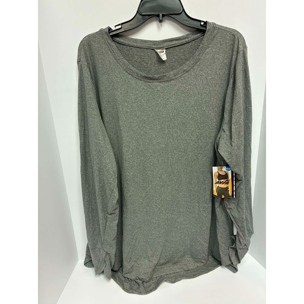 Avia Women's Long Sleeve Performance Top Gray Size XXXL 22 Athletic Activewear